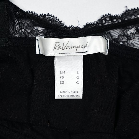 Revamped Black low-cut Bodysuits Lace Camisole - Picture 4 of 6